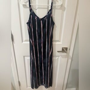 NIC+ZOE Blue and Pink Slip Midi Dress